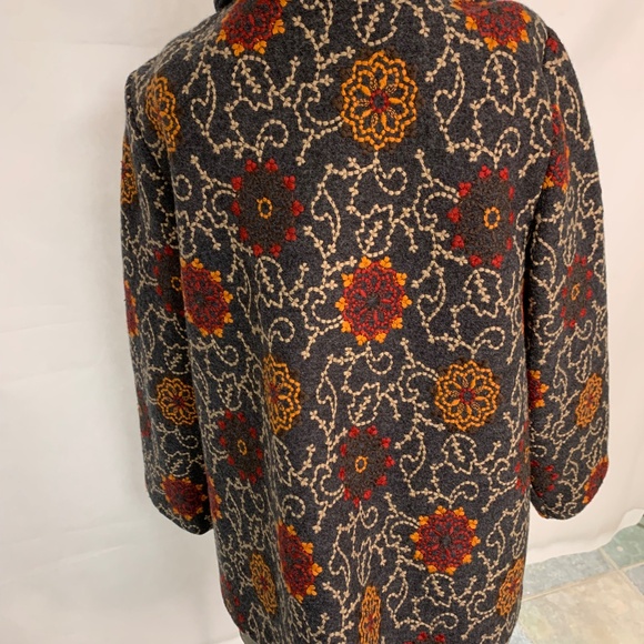 Geiger Austrian Mid-Length Embroidered Car Coat .100% Wool. Size L / European 45 - Picture 5 of 11